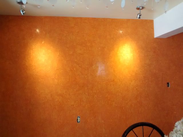 Acabado Palladio Naranja en muro